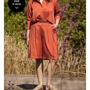 Universal Standard Plus Size Cooling Stretch Cupro Bermuda Shorts